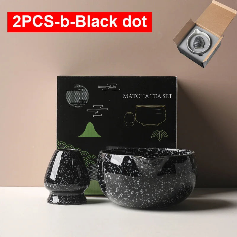 Matcha Bowl Set | Ceramic 550ml Bowl with Pouring Spout | Includes Whisk Holder