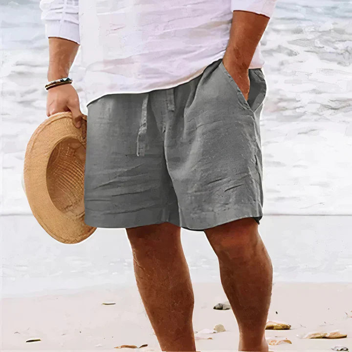 Men's Drawstring Shorts | Breathable Linen Fabric | Relaxed Fit | Durable Design