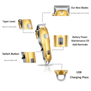 Men's Hair Clippers | Cordless T-Blade Outliner | Precision Ceramic Blades & Adjustable Taper