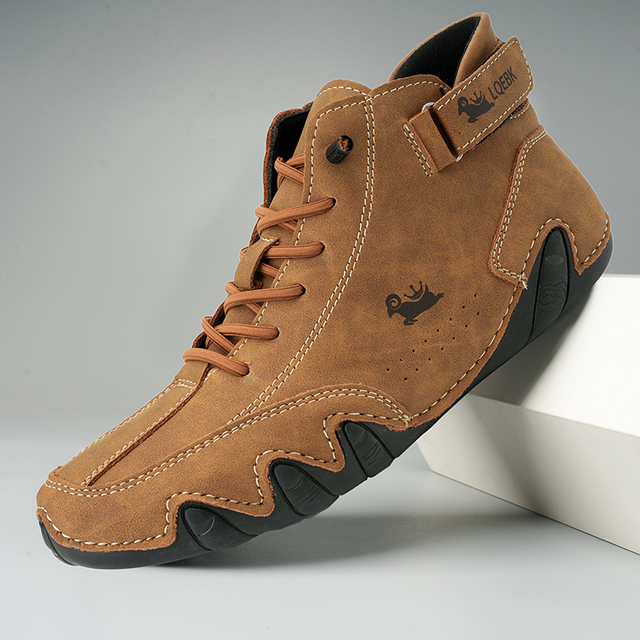 Men's Mid-Top Barefoot Shoes | Minimalist Ground-Feel Design | Leather Upper & Featherlight Sole