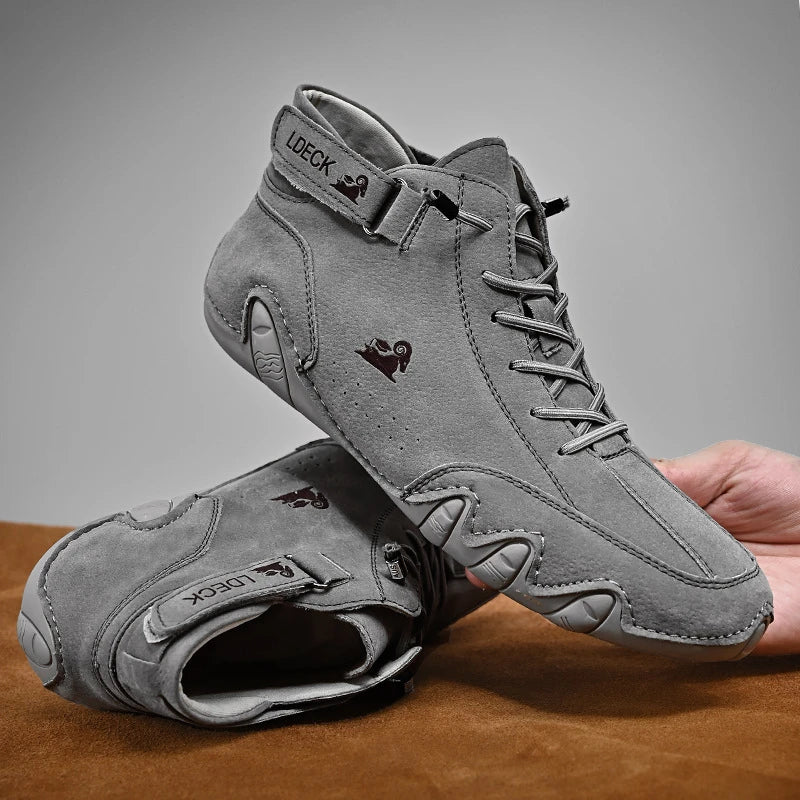 Men's Mid-Top Barefoot Shoes | Minimalist Ground-Feel Design | Leather Upper & Featherlight Sole