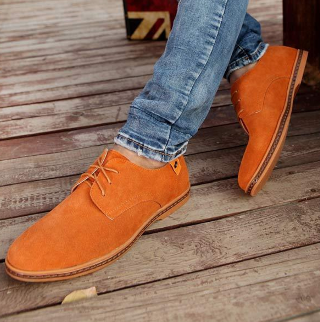 Men's Oxford Shoes | Lace-Up Classic Style | Vegan Suede Upper | Comfortable Fit
