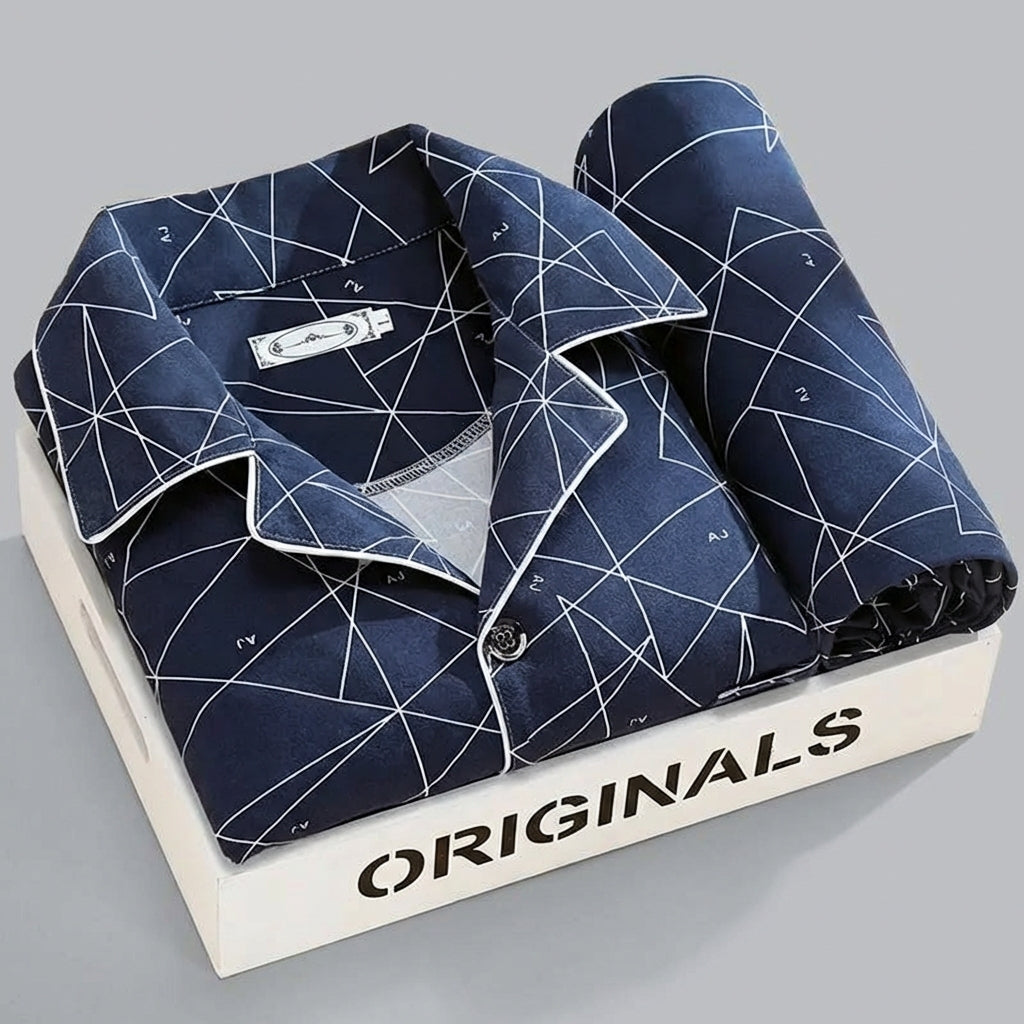 Men's Plaid Pajama Set | Button-Front Shirt | Breathable Soft Fabric | Comfortable Fit