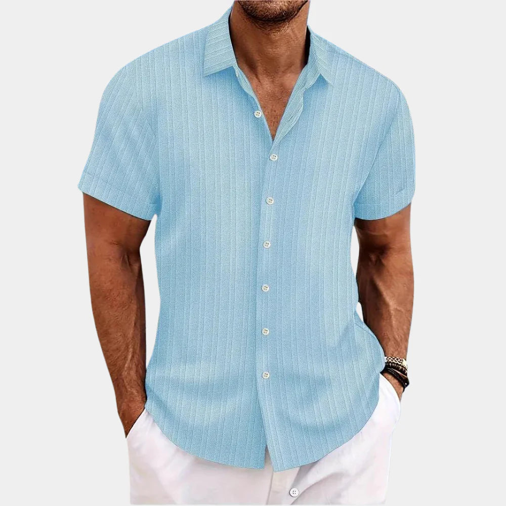 Men's Shirt | Breathable Linen-Cotton Blend | Short-Sleeve Button-Up | Relaxed Fit