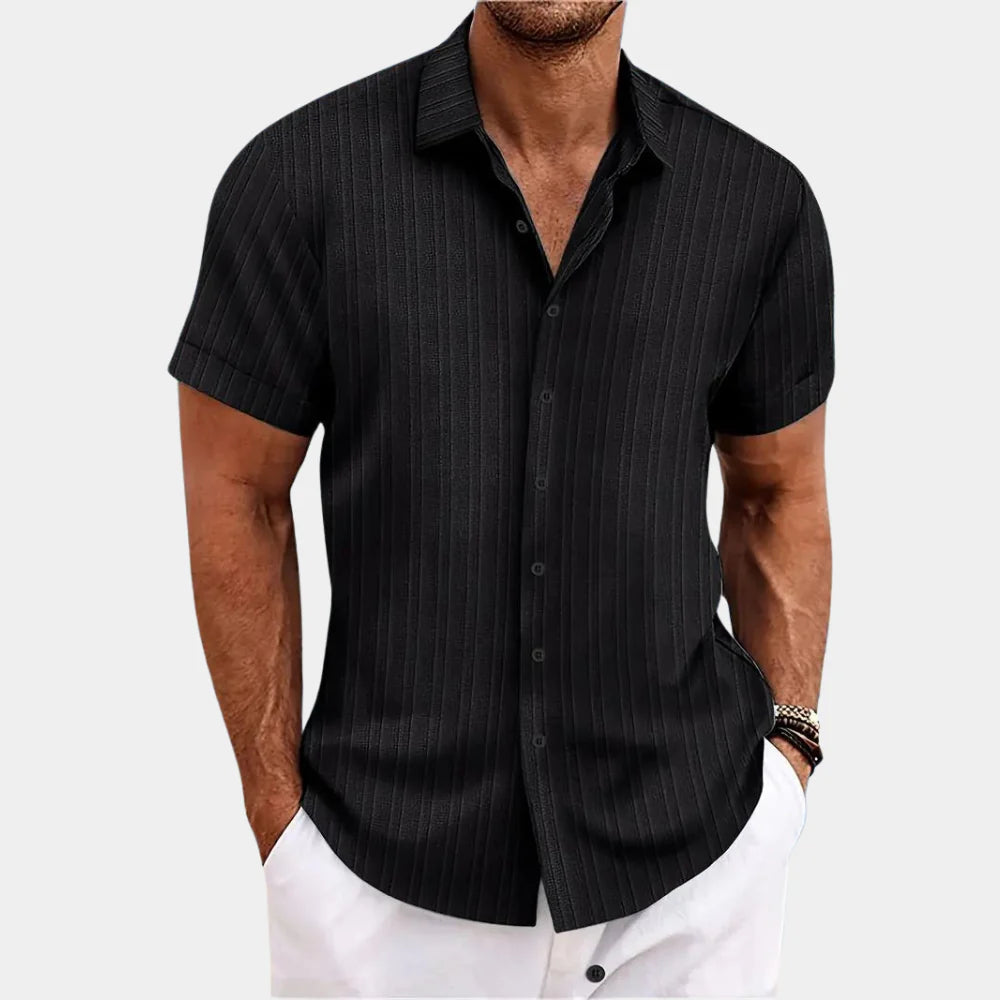 Men's Shirt | Breathable Linen-Cotton Blend | Short-Sleeve Button-Up | Relaxed Fit