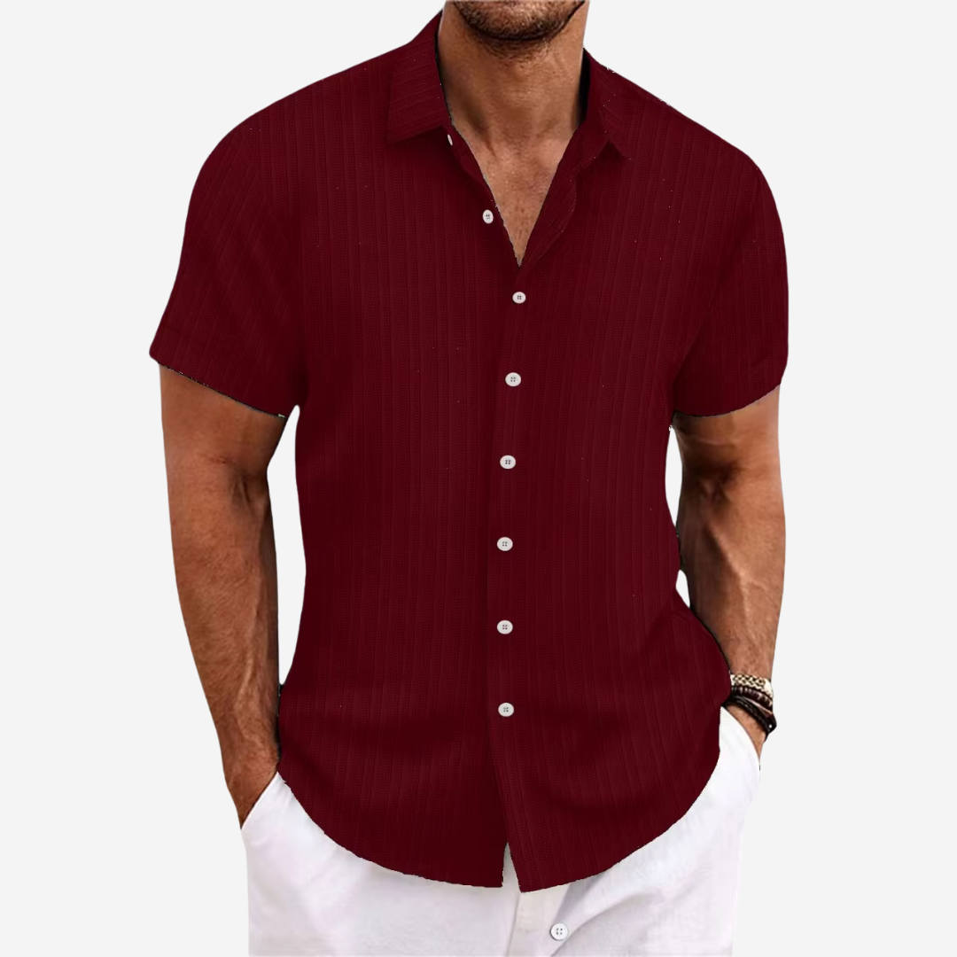 Men's Shirt | Breathable Linen-Cotton Blend | Short-Sleeve Button-Up | Relaxed Fit