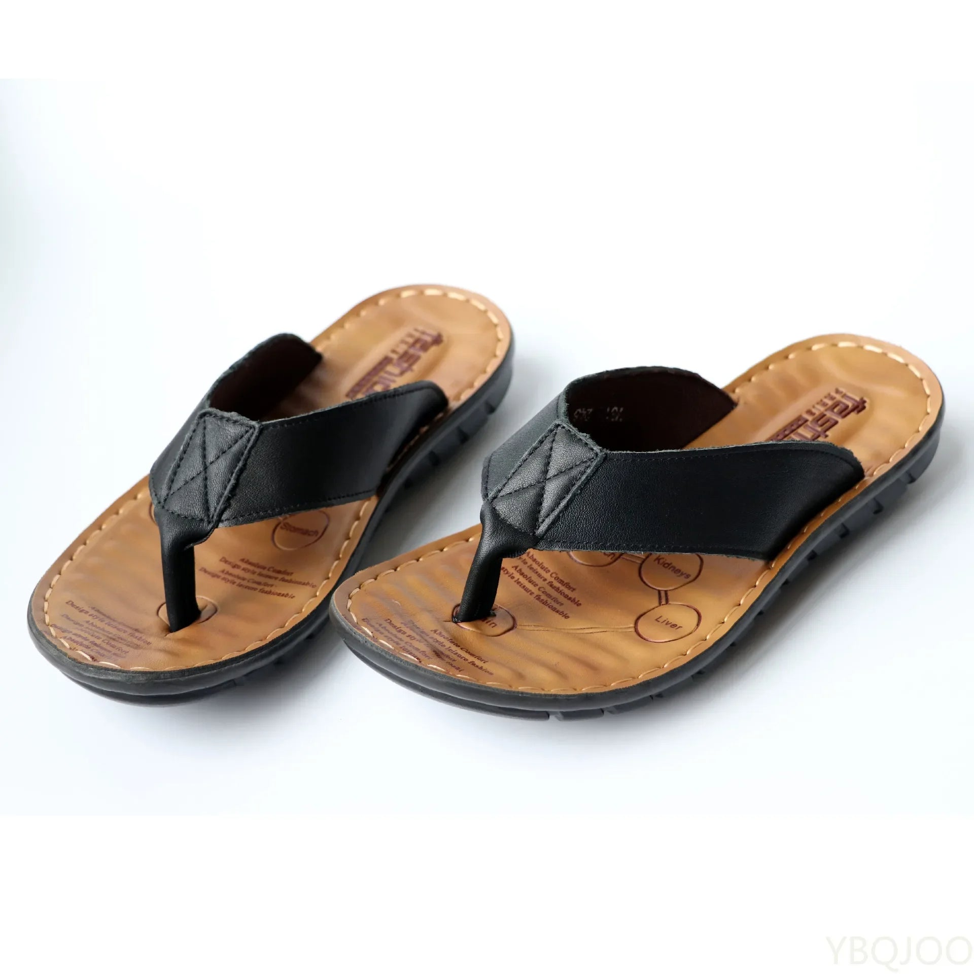 Men's Thong Sandals | PU Leather | Cushioned EVA Footbed & Slip-Resistant Sole | Comfortable Fit
