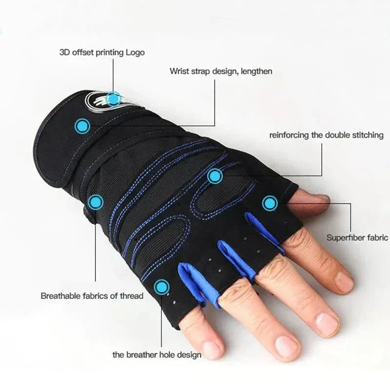 Men's Training Gloves | Wrist Support & Impact Padding | Non-Slip Grip | Breathable Comfort