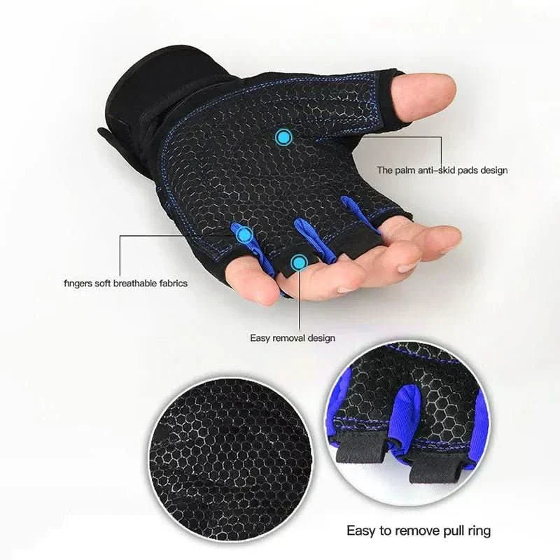 Men's Training Gloves | Wrist Support & Impact Padding | Non-Slip Grip | Breathable Comfort