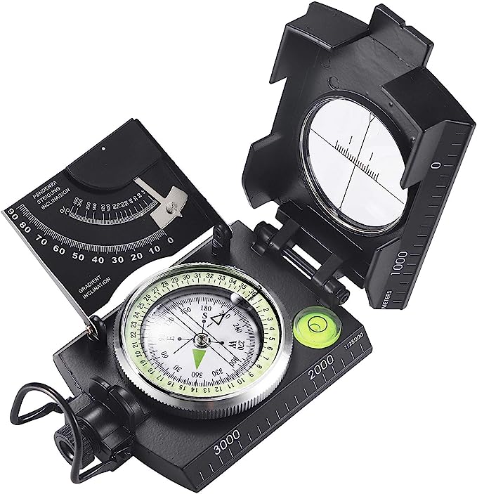 Military Compass | Waterproof Aluminum Body | Clinometer & Sighting Reticle | Hiking & Camping