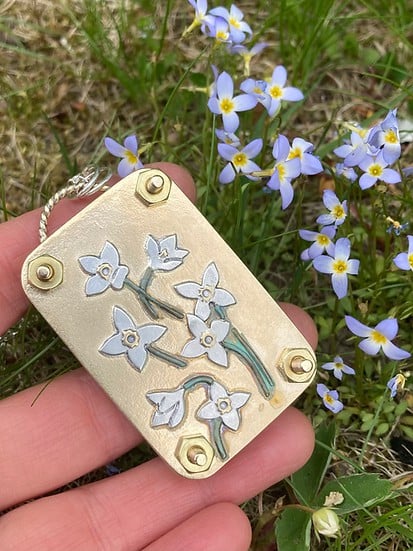 Mini Flower Press | Handcrafted Silver & Brass | 10 Reusable Blotter Sheets | Portable
