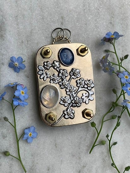Mini Flower Press | Handcrafted Silver & Brass | 10 Reusable Blotter Sheets | Portable