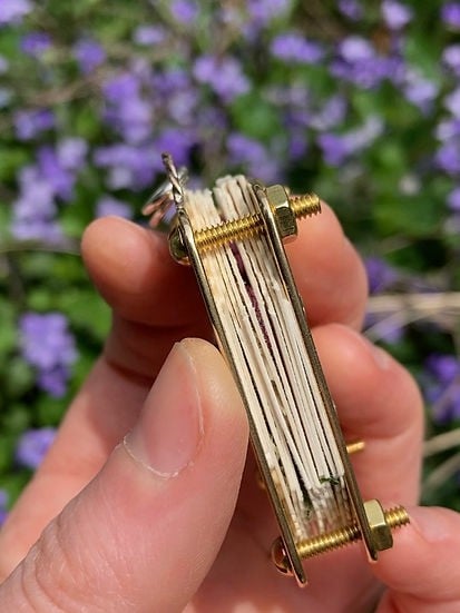 Mini Flower Press | Handcrafted Silver & Brass | 10 Reusable Blotter Sheets | Portable