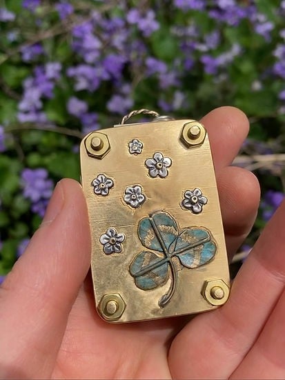 Mini Flower Press | Handcrafted Silver & Brass | 10 Reusable Blotter Sheets | Travel Size