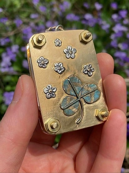 Mini Flower Press | Handcrafted Silver & Brass | 10 Reusable Blotter Sheets | Travel Size