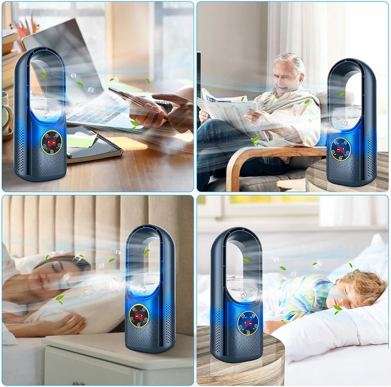 Mini Portable Air Conditioner | Bladeless Silent USB-Powered | 6-Speed & Timer