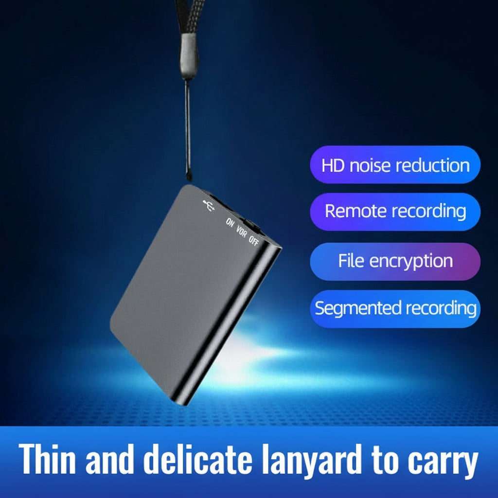 Mini Voice Recorder | Sound-Activated with Noise Reduction | 16GB Storage | Slim Travel Design