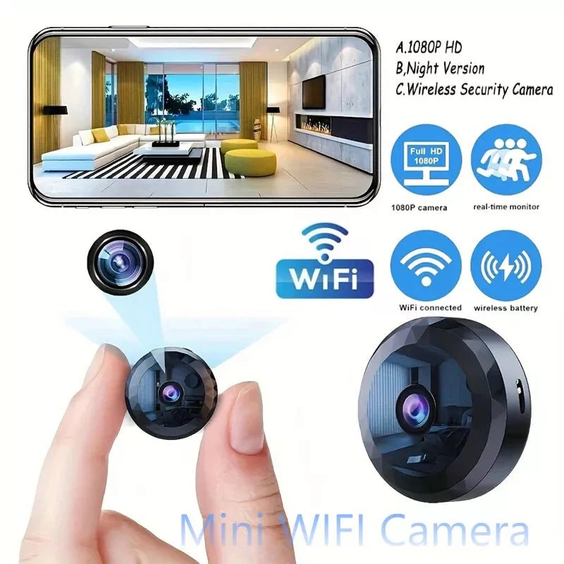 Mini WiFi Surveillance Camera | 1080P HD & Night Vision | Magnetic Mount & Motion Detection