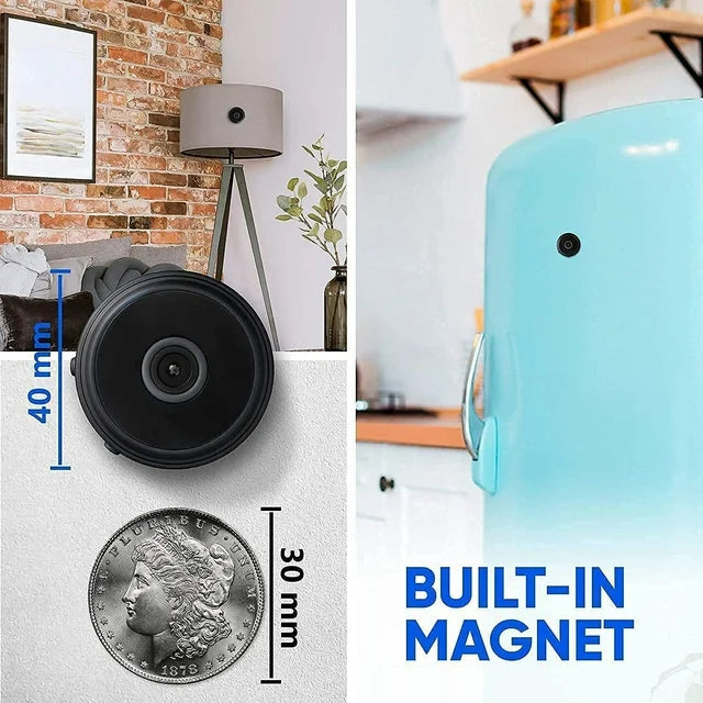 Mini Wireless Magnetic Camera | Full HD Night Vision & Motion Detection | Live Audio & Video Feed