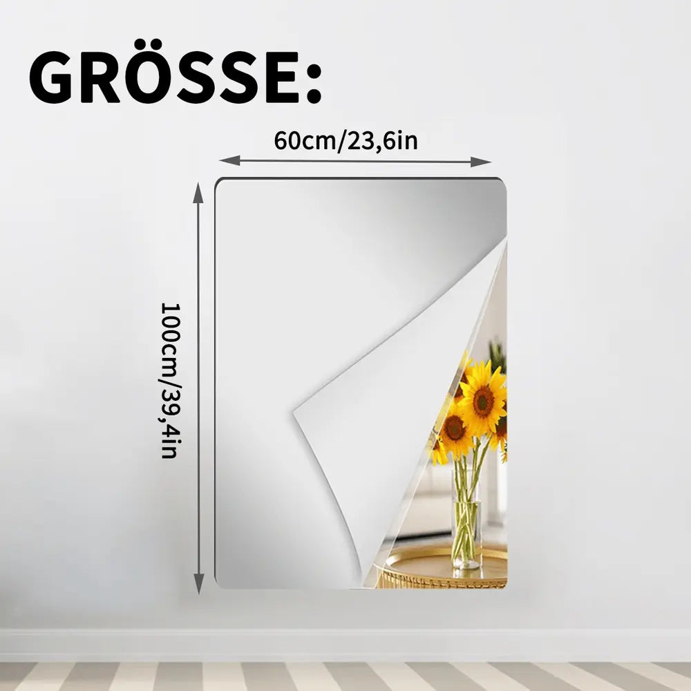 Mirror Film | Ultra-Flexible Shatterproof Design | Self-Adhesive | Child-Safe