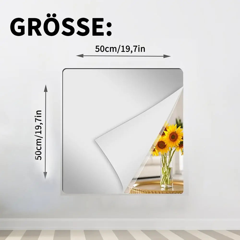 Mirror Film | Ultra-Flexible Shatterproof Design | Self-Adhesive | Child-Safe