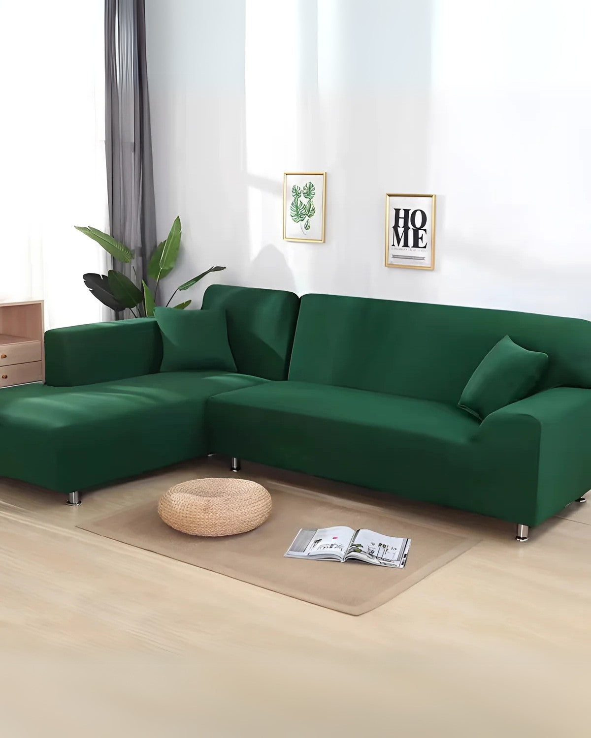 Modular Sectional Sofa Cover | Soft Stretch Polyester Blend | Fits 235-300 cm | Protects Furniture