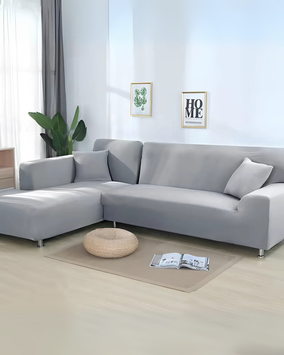 Modular Sectional Sofa Cover | Soft Stretch Polyester Blend | Fits 235-300 cm | Protects Furniture