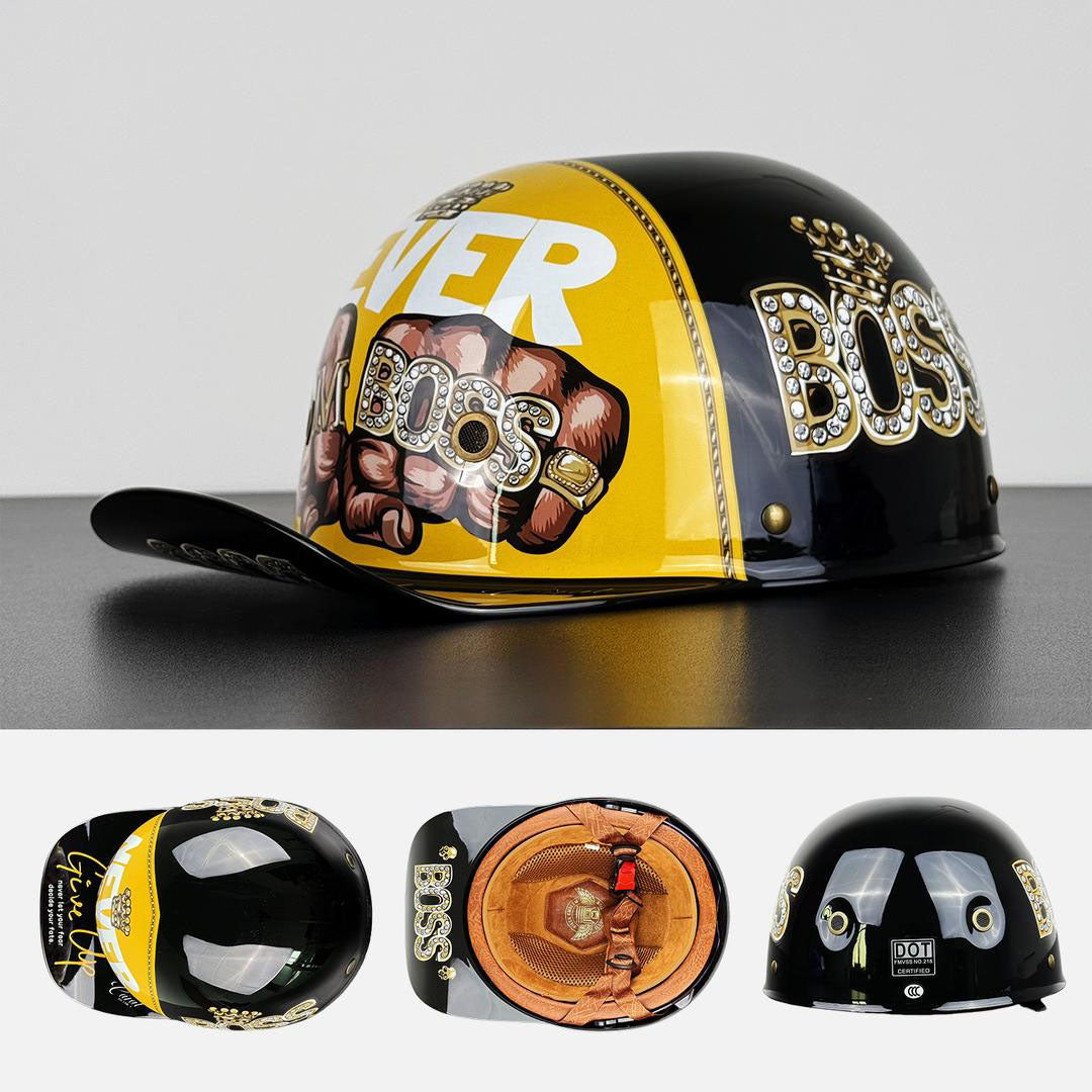Motorcycle Half Helmet | Baseball Cap Style | DOT & ECE Certified