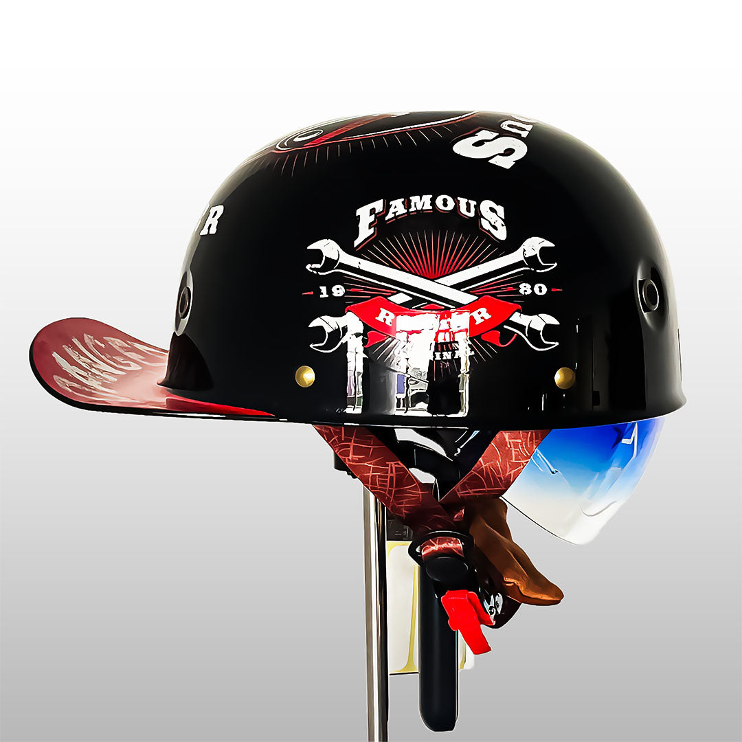 Motorcycle Half Helmet | Baseball Cap Style | DOT & ECE Certified