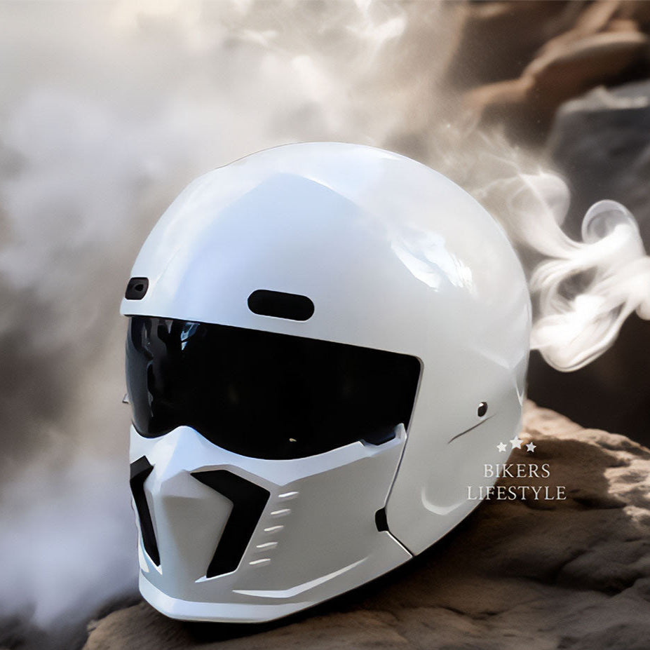 Motorcycle Helmet | Retro Classic Design | DOT & ECE Approved | Anti-Scratch & Fog-Resistant Visor