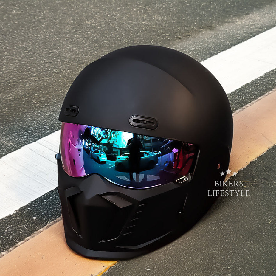 Motorcycle Helmet | Retro Classic Design | DOT & ECE Approved | Anti-Scratch & Fog-Resistant Visor