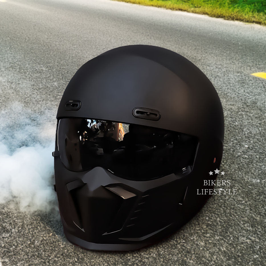 Motorcycle Helmet | Retro Classic Design | DOT & ECE Approved | Anti-Scratch & Fog-Resistant Visor