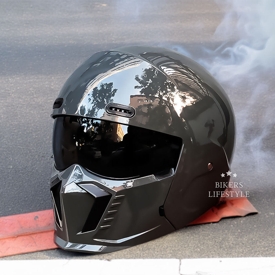 Motorcycle Helmet | Retro Classic Design | DOT & ECE Approved | Anti-Scratch & Fog-Resistant Visor