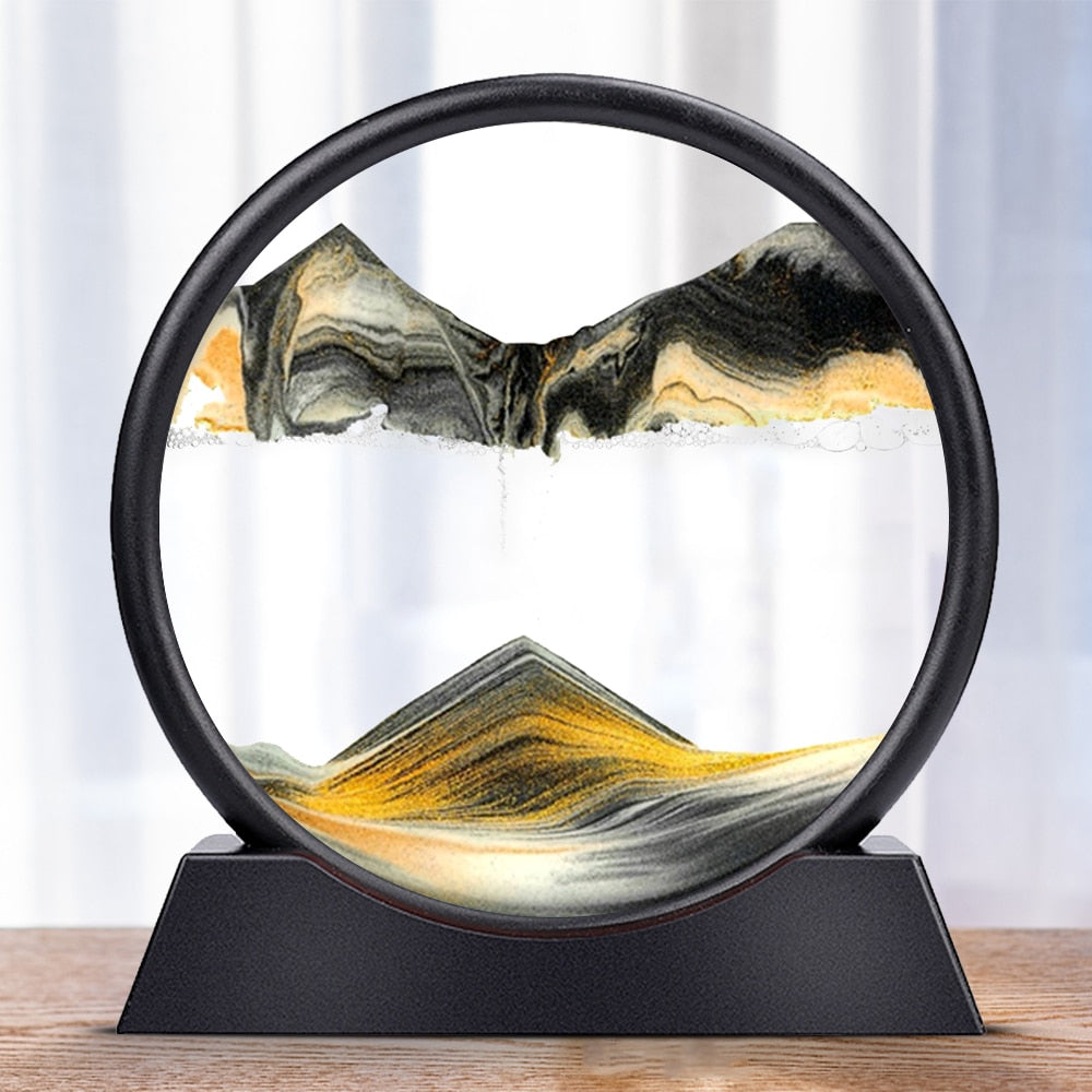 Moving Sand Art Sculpture | Rotating Sand Scenes | Glass Display & LED Mood Light | Stress Relief