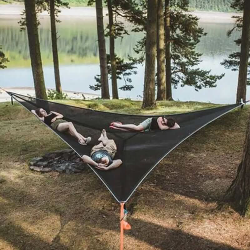 Multi-Person Camping Hammock | 3-Point Anchoring System | Includes Mounting Hardware | Easy Setup