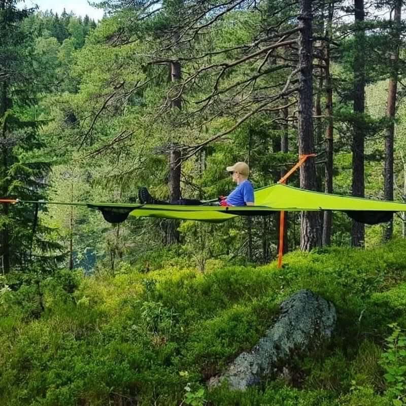 Multi-Person Camping Hammock | 3-Point Anchoring System | Polyester & Mounting Hardware | Comfortable Support