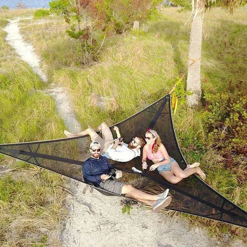 Multi-Person Camping Hammock | 3-Point Suspension | Durable Nylon Fabric | Family & Group Use