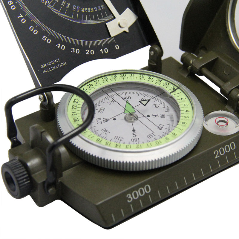Navigation Compass | Sighting Lens & Clinometer | Luminous Dial | Waterproof Aluminum Case