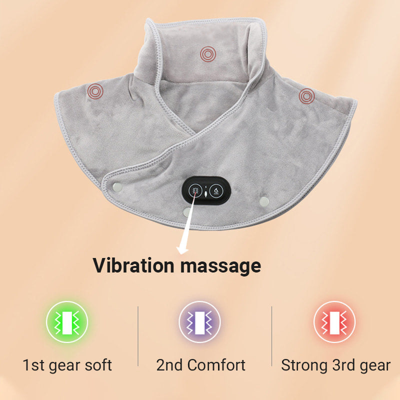 Neck & Shoulder Heating Pad | Heat & Vibration Massage | USB Powered, Auto Shutoff
