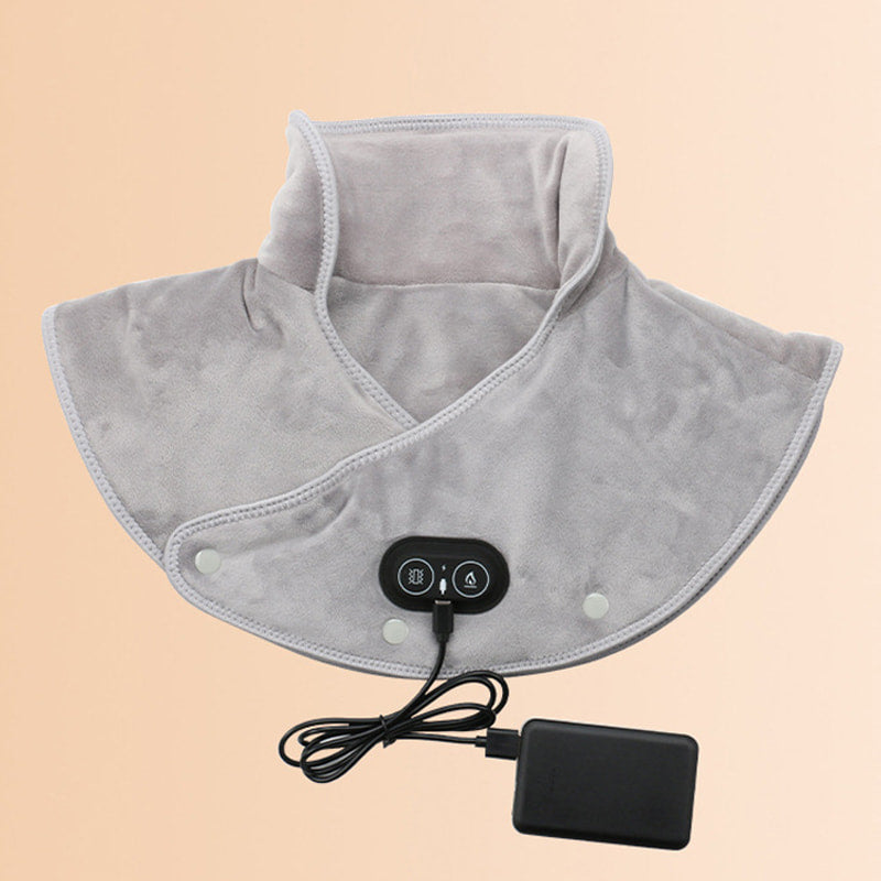 Neck & Shoulder Heating Pad | Heat & Vibration Massage | USB Powered, Auto Shutoff