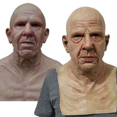 Old Man Halloween Mask | Realistic Movable Mouth | Natural Latex | Comfortable Fit