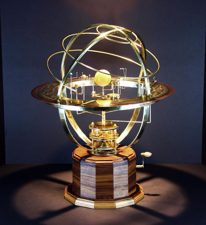 Orrery Model | Solar System Desktop Tower | Mechanical Orbital Movement | 7 in Height