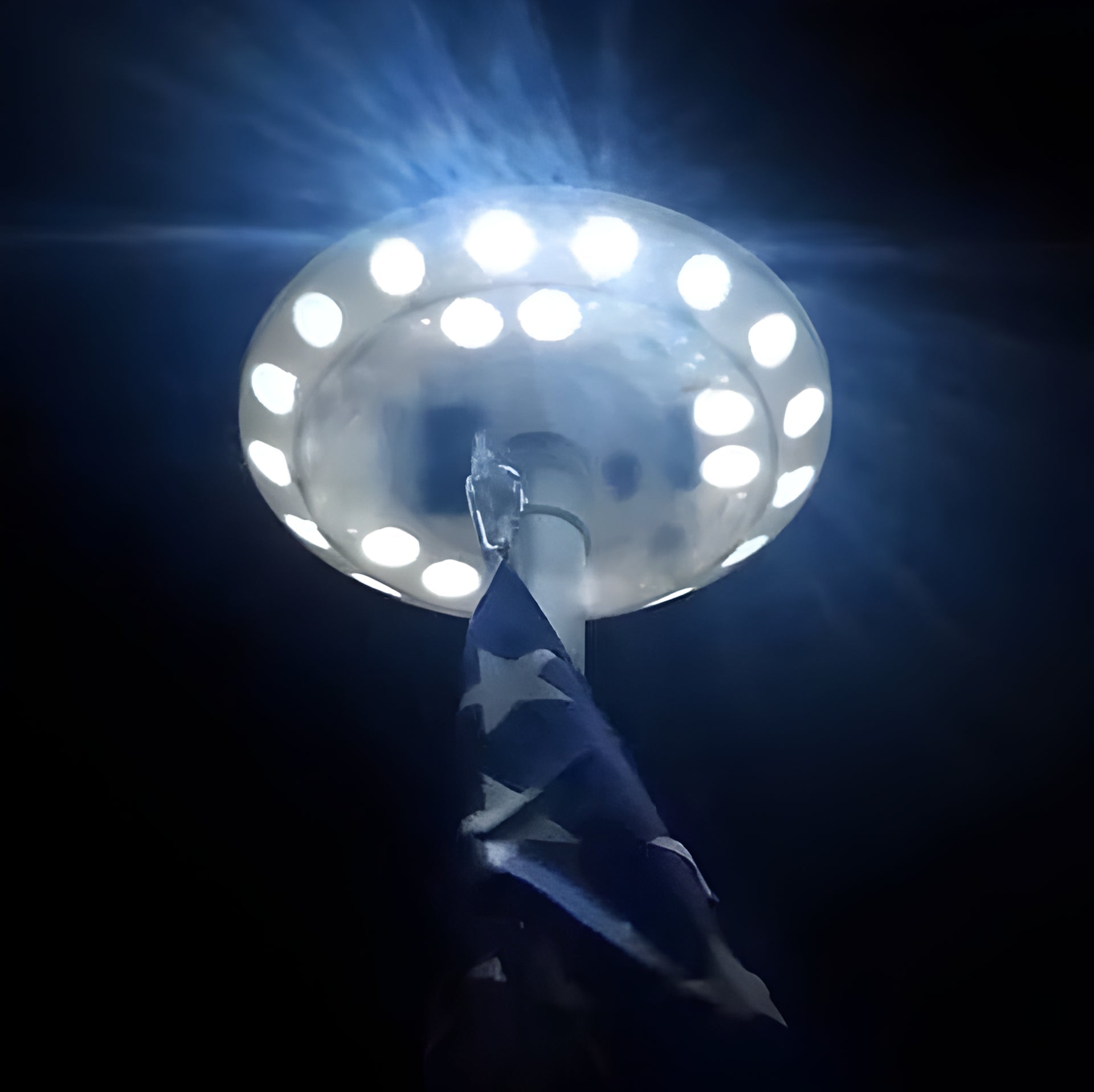 Outdoor Flagpole Light | Solar-Powered Disc Topper | 700 Lumens Brightness | Weatherproof