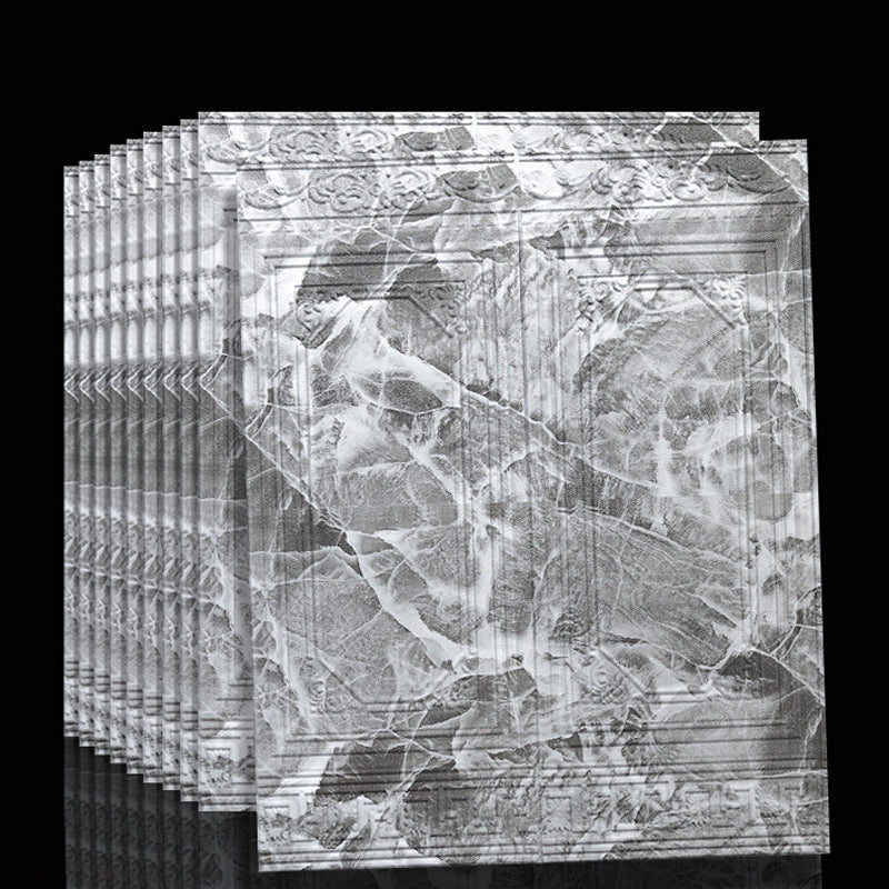 Peel & Stick Wall Panels | 3D Embossed Tin Back | Vinyl 10-Piece Set | Waterproof