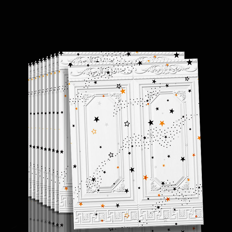 Peel & Stick Wall Panels | 3D Embossed Tin Back | Vinyl 10-Piece Set | Waterproof
