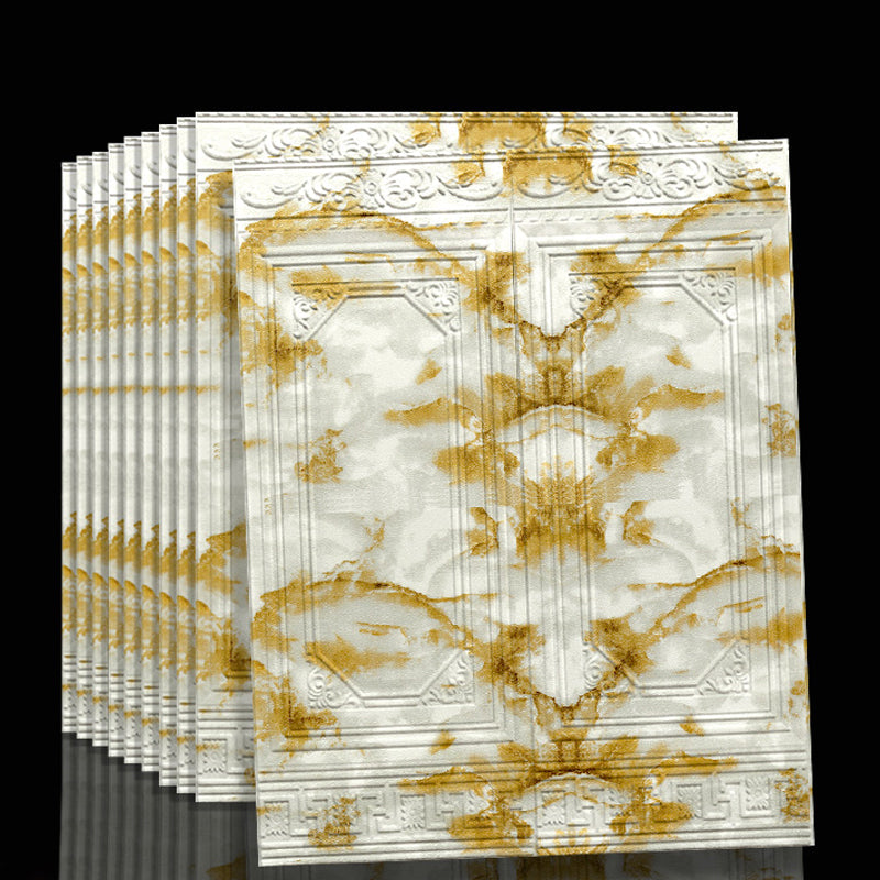 Peel & Stick Wall Panels | 3D Embossed Tin Back | Vinyl 10-Piece Set | Waterproof
