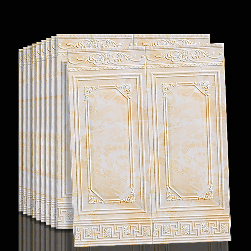 Peel & Stick Wall Panels | 3D Embossed Tin Back | Vinyl 10-Piece Set | Waterproof