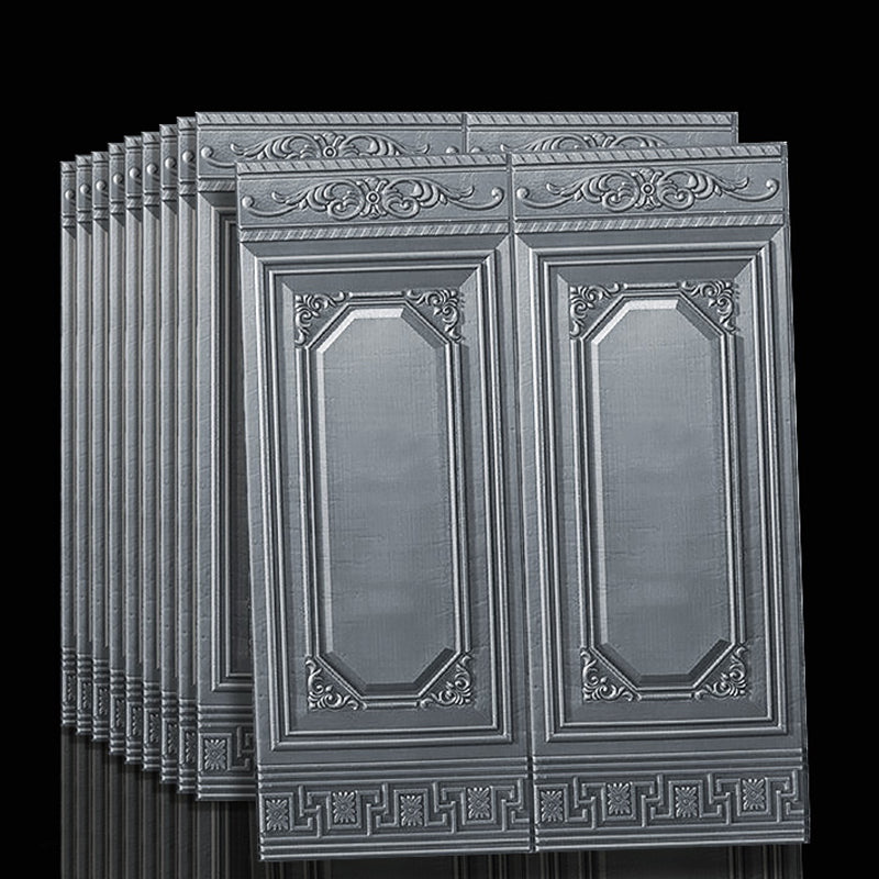 Peel & Stick Wall Panels | 3D Embossed Tin Back | Vinyl 10-Piece Set | Waterproof
