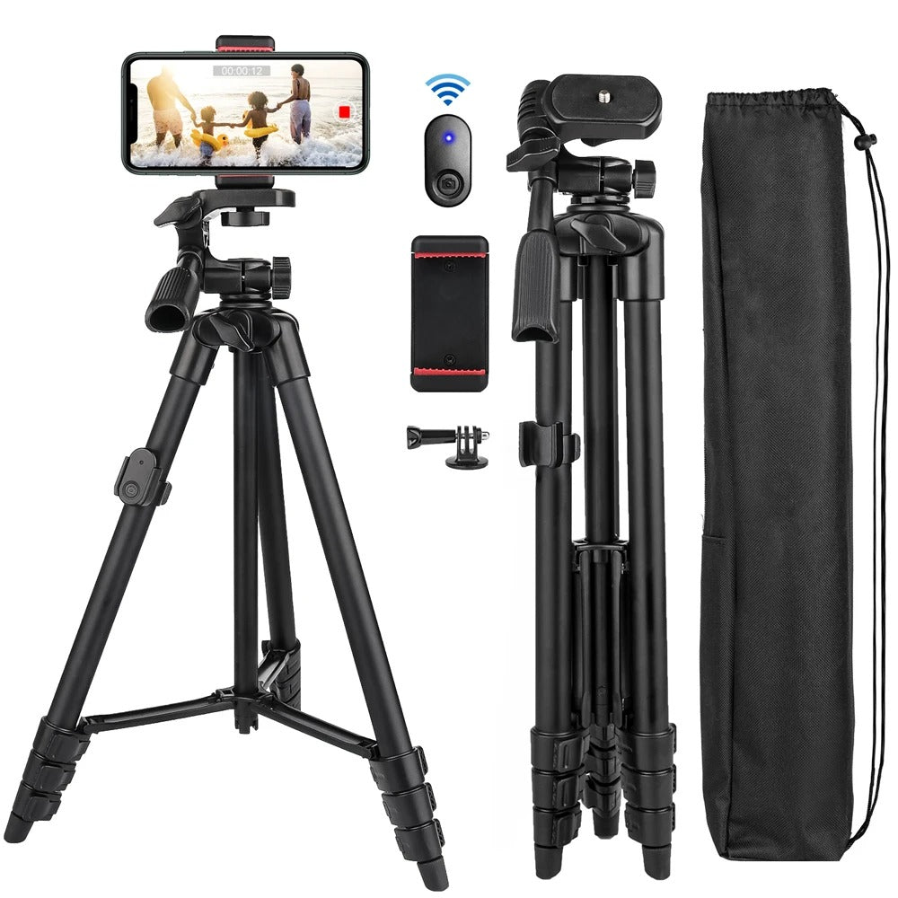 Phone Tripod Stand | 3-in-1 Selfie Stick, Extends to 140cm | Bluetooth Remote