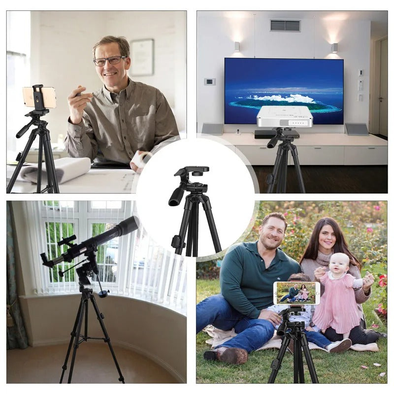 Phone Tripod Stand | 3-in-1 Selfie Stick, Extends to 140cm | Bluetooth Remote
